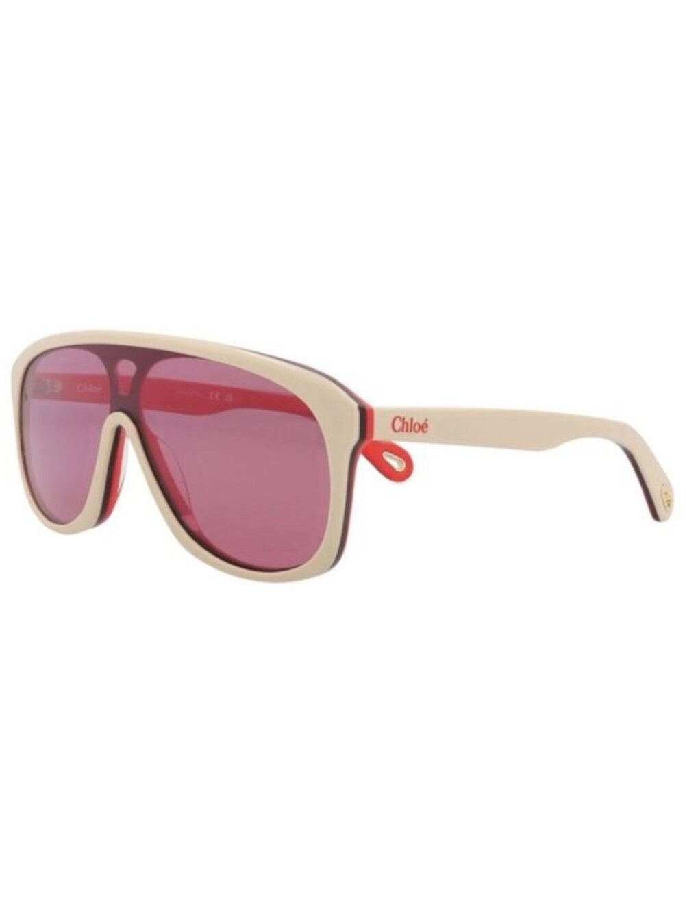 New Chloé Womens Aviator Ivory Ivory Pink Fashion Designer Sunglasses